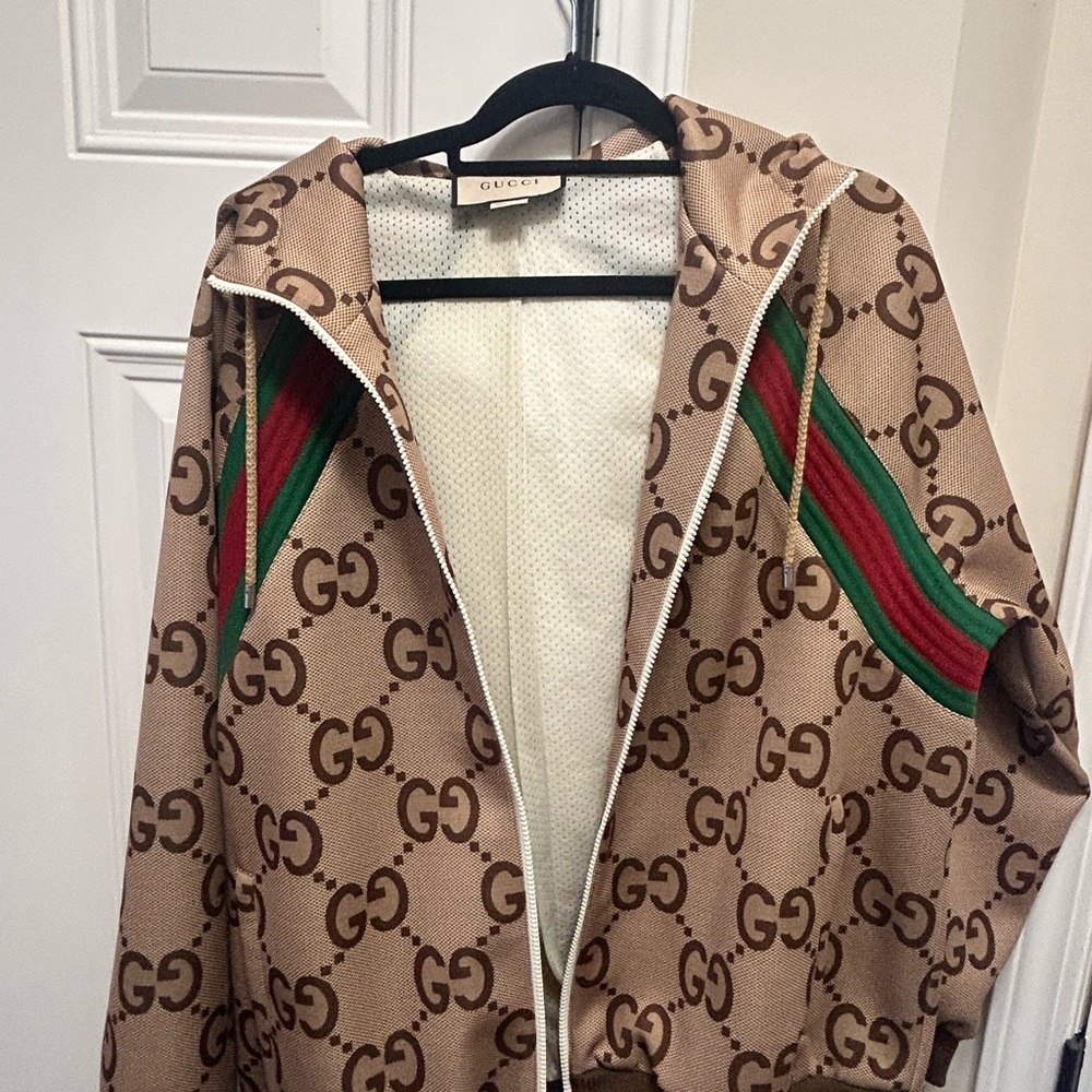 Gucci Beige and Brown GG Logo Jacket Size L/40 (Unisex) - Picture 4 of 11